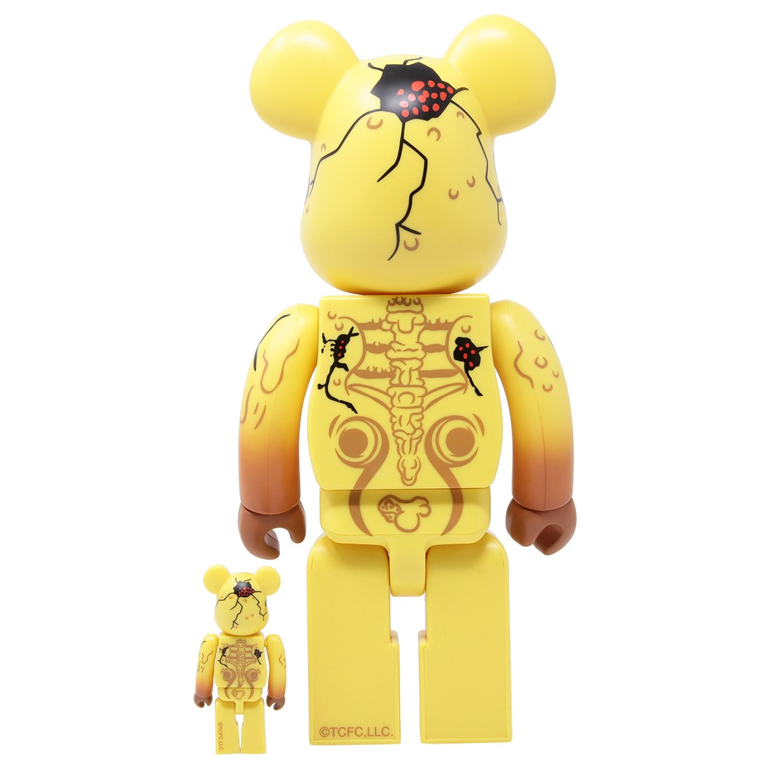 Medicom Bearbrck 2007 Black Skull Golden Stripes 400% be