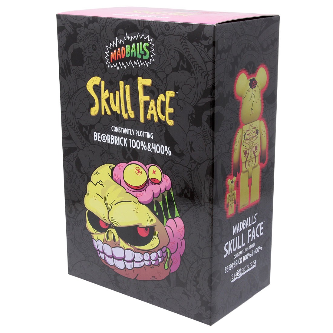 Be@rbrick Skull Face 100% and 400% Collectible Figure Set by