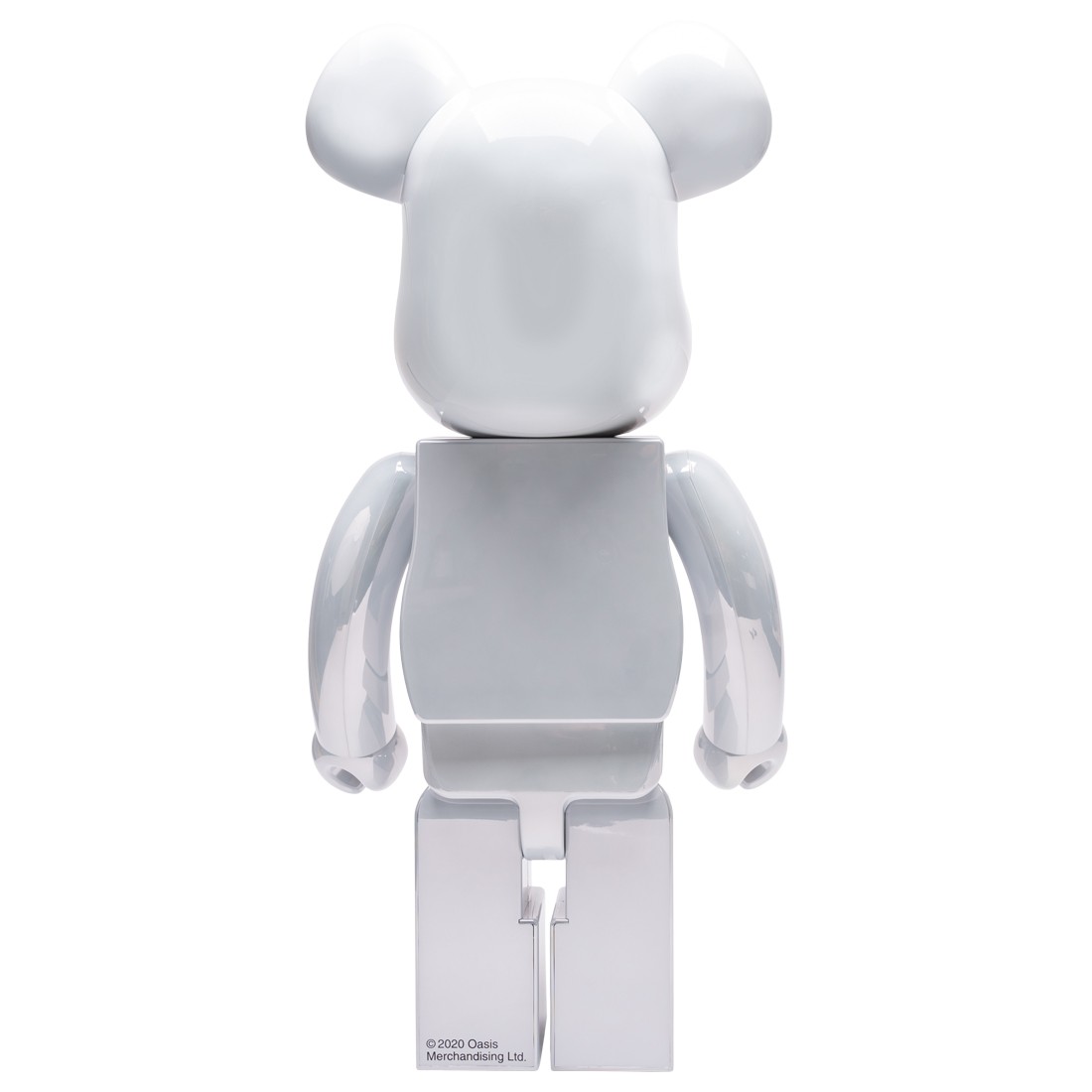 Medicom Oasis Merchandising White Chrome 1000% Bearbrick Figure (white)