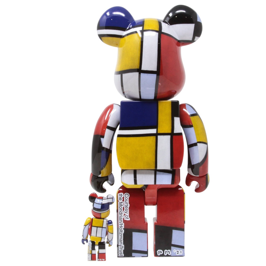 Medicom Piet Mondrian 100% 400% Bearbrick Figure Set (white)