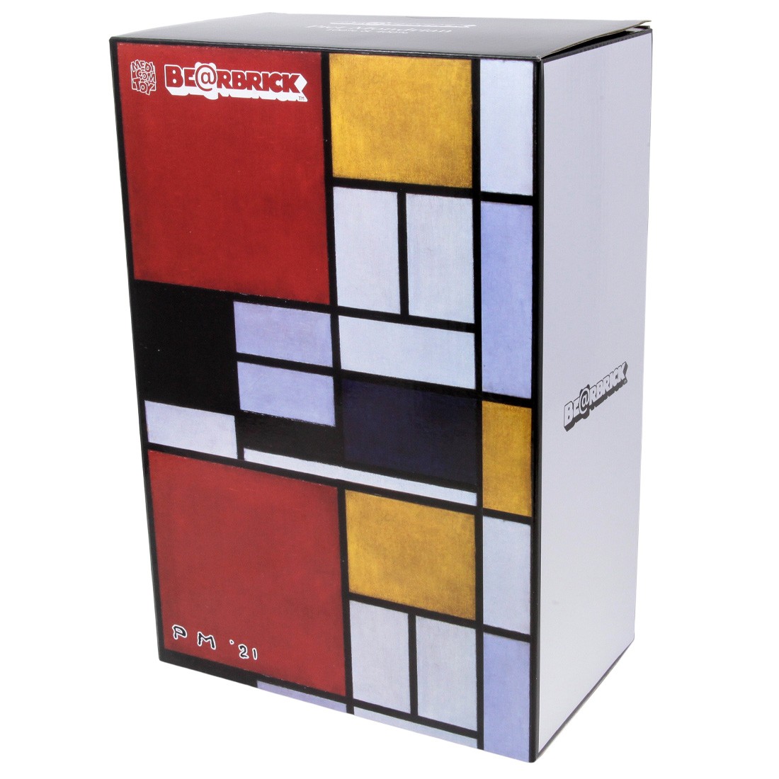 Medicom Piet Mondrian 100% 400% Bearbrick Figure Set white