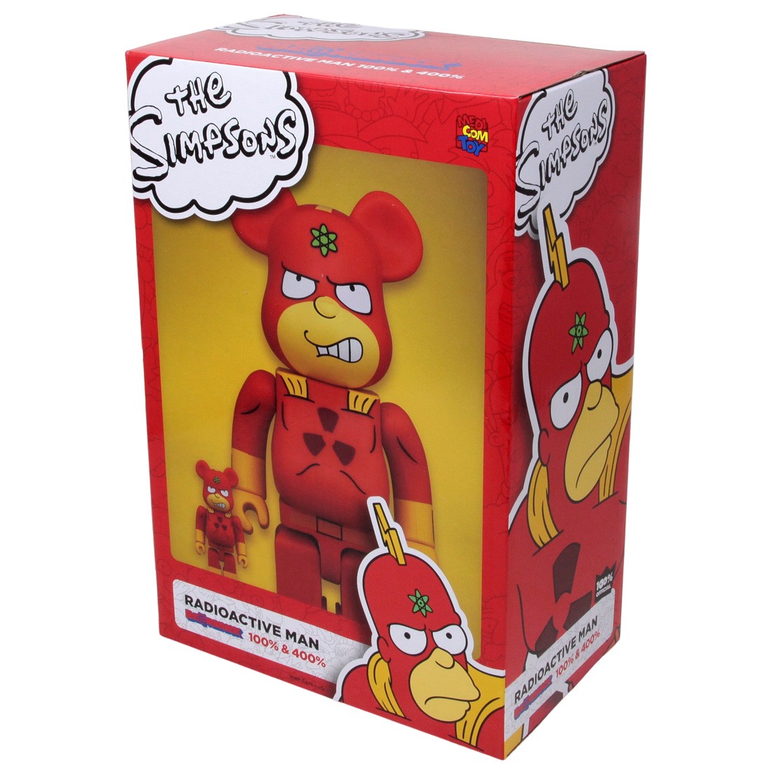 Medicom The Simpsons Radioactive Man 100% 400% Bearbrick Figure Set (red)