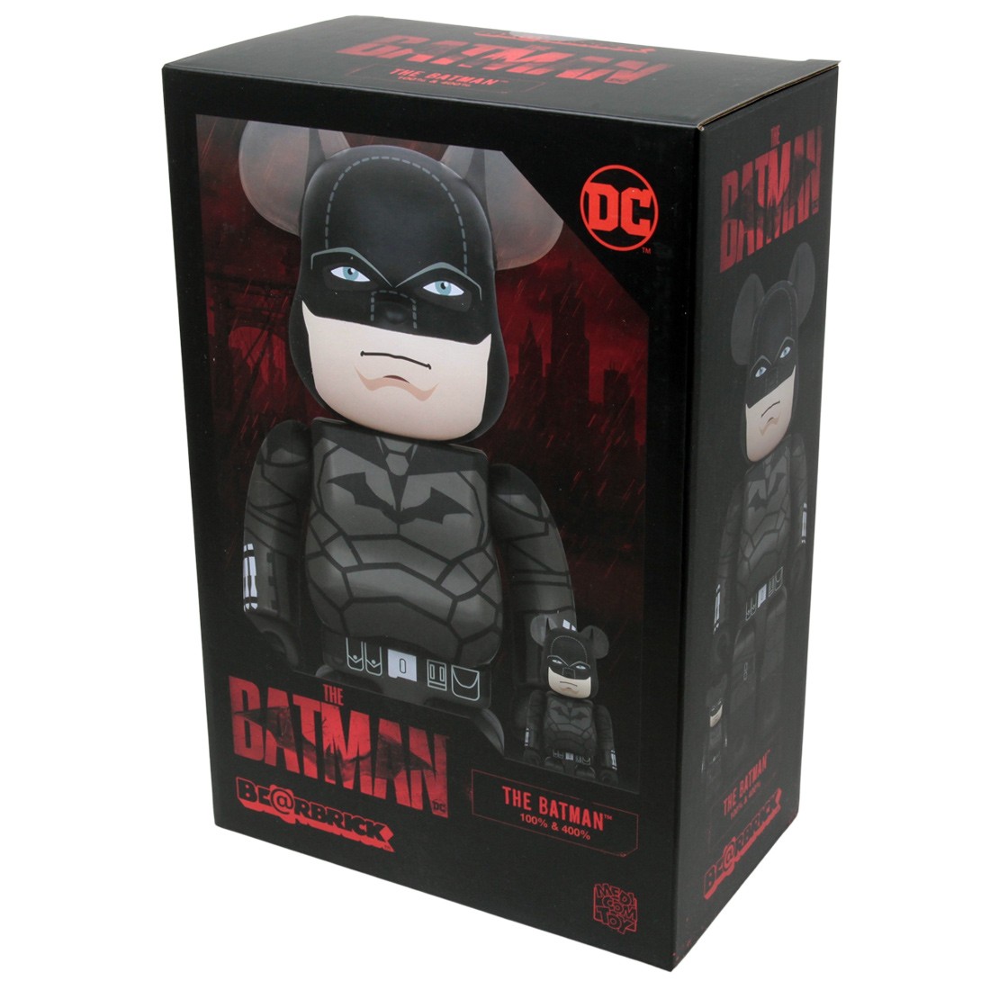 Medicom DC The Batman 100% 400% Bearbrick Figure Set black