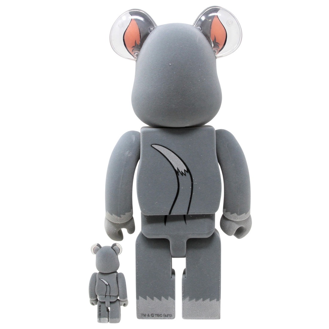 Medicom Tom and Jerry - Tom Flocky 100% 400% Bearbrick Figure Set (gray)