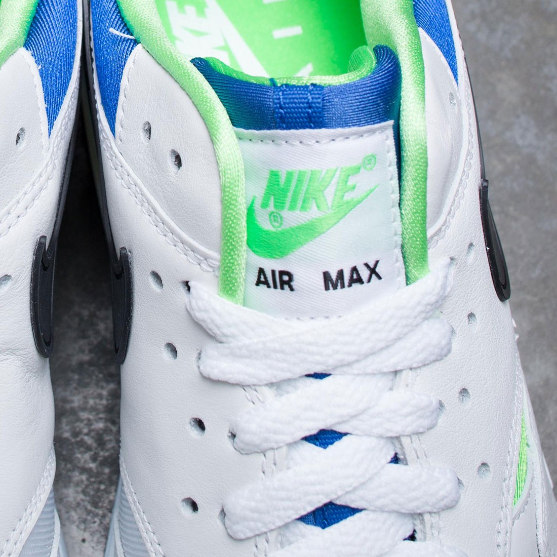white blue and green air max