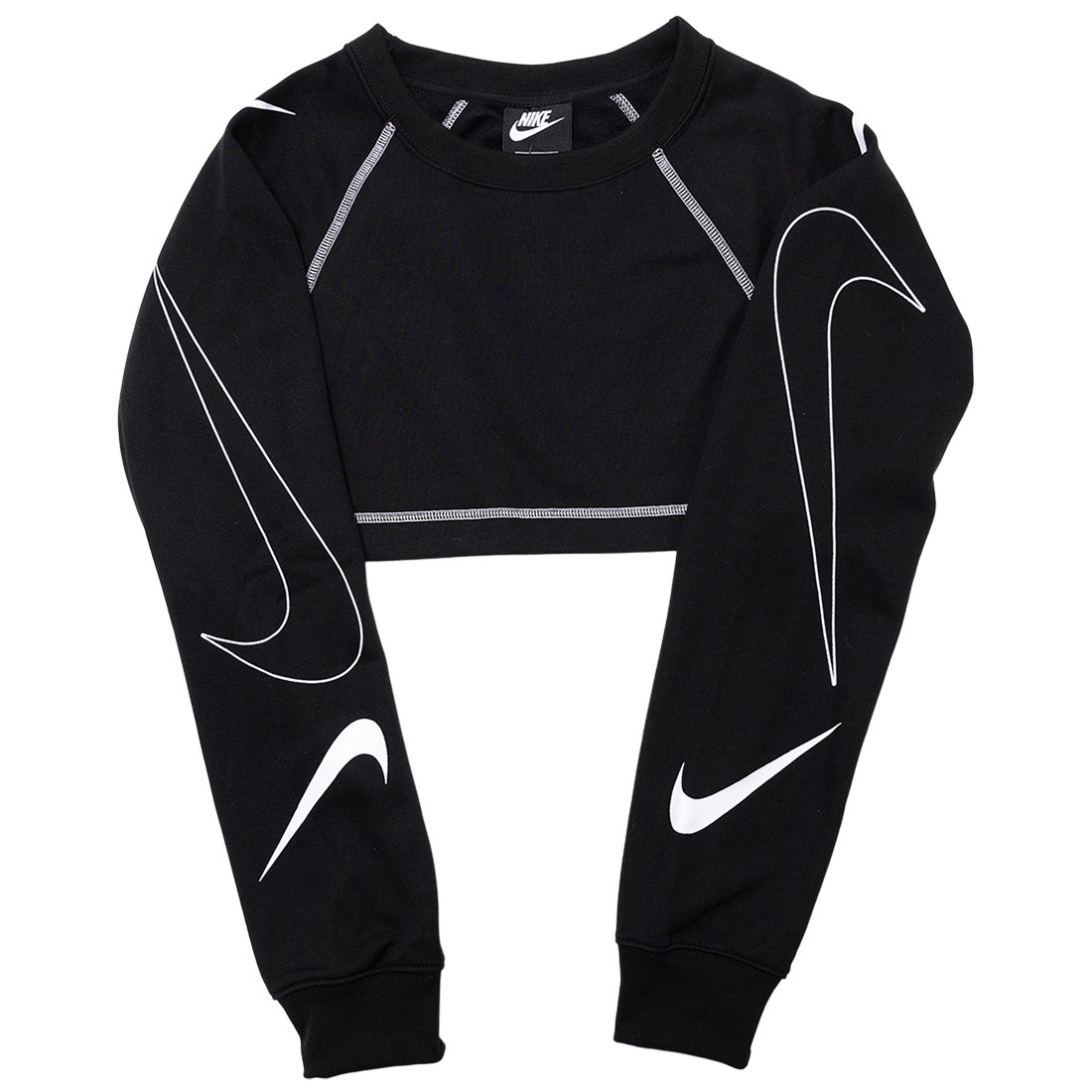 Nike Sportswear CLUB CROP - Sweatshirt - white/black/white - Zalando.de