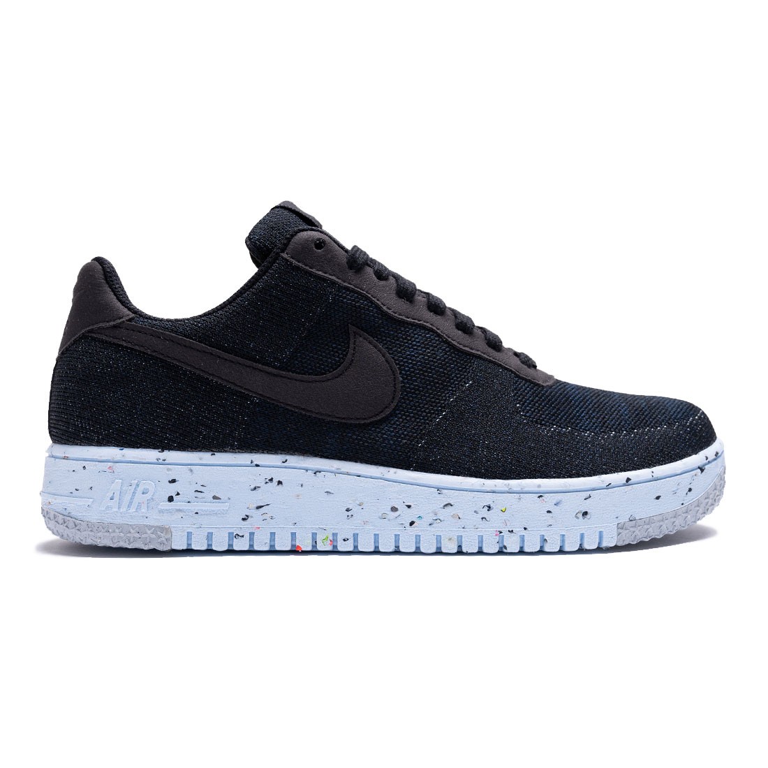nike men air force 1 crater flyknit black black chambray blue
