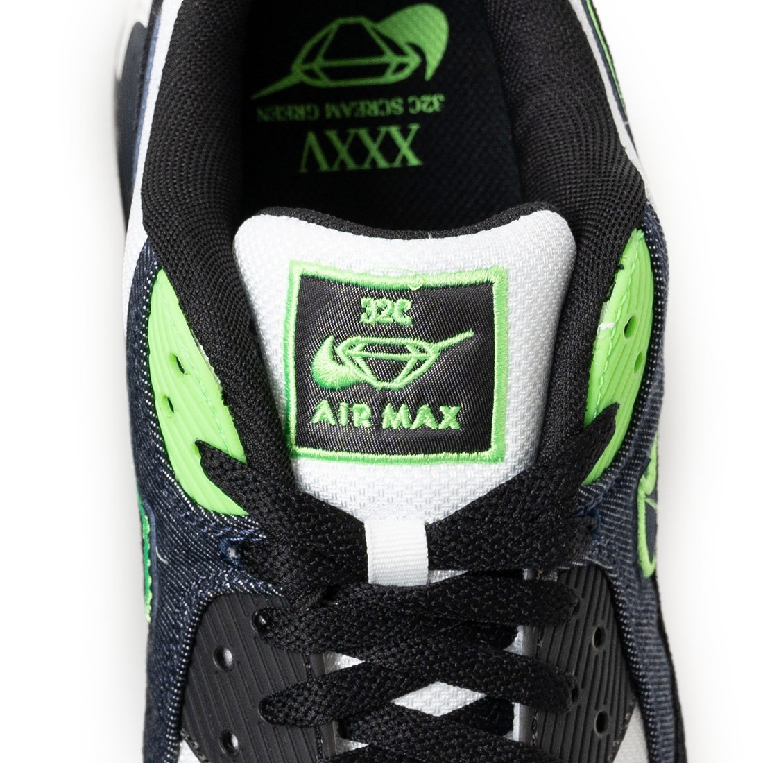 Nike - AIR MAX 90 SE 'BLACK/OBSIDIAN-SCREAM GREEN-SUMMIT WHITE' - VegNonVeg