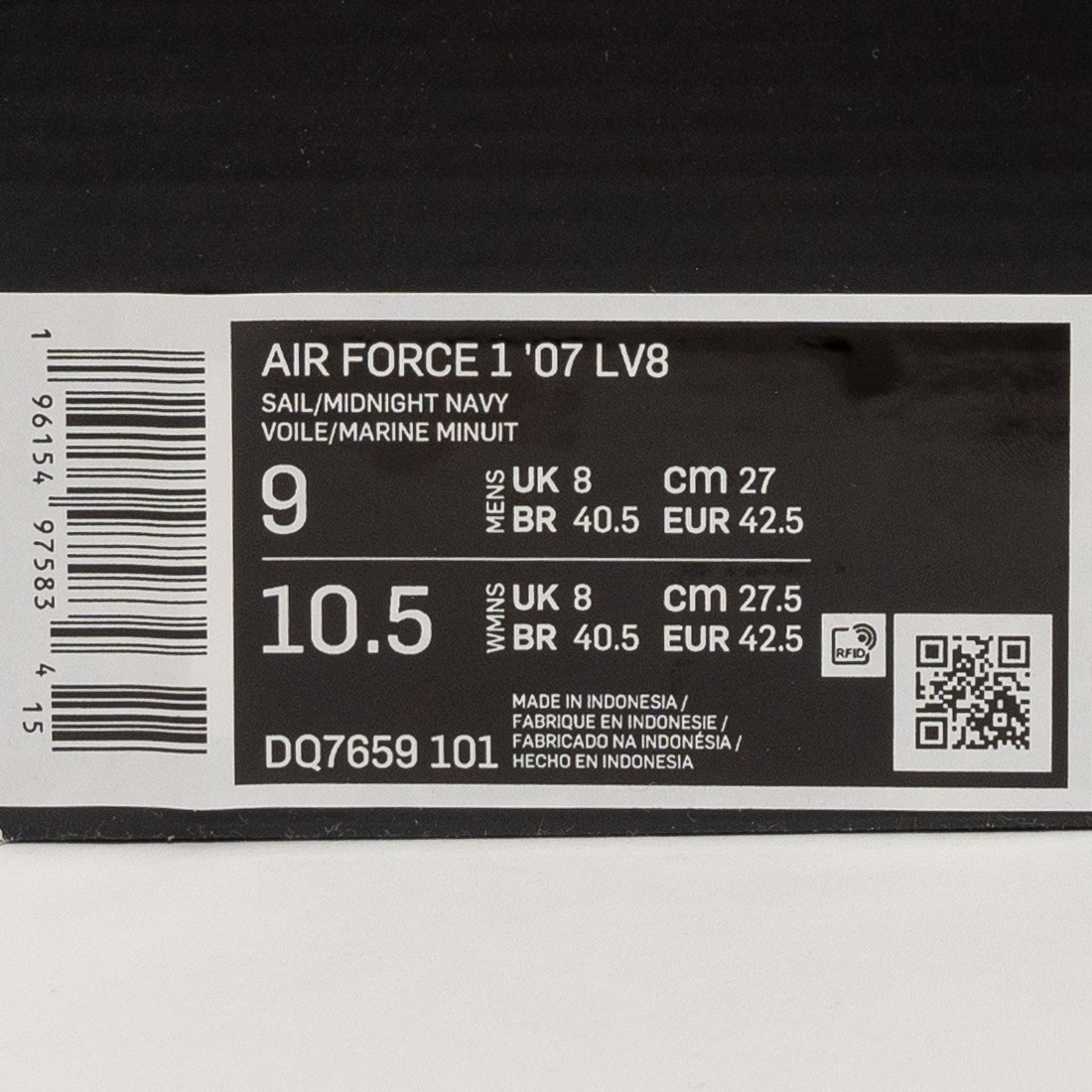 Nike Air Force 1 '07 LV8 (DQ7659-101) Sail/Midnight Navy / 11