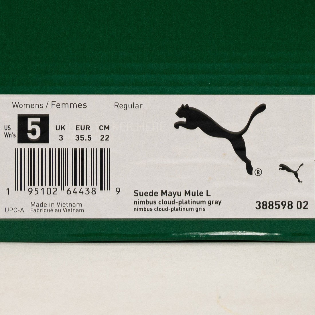 Puma Women Suede Mayu Mule L gray nimbus cloud platinum gray