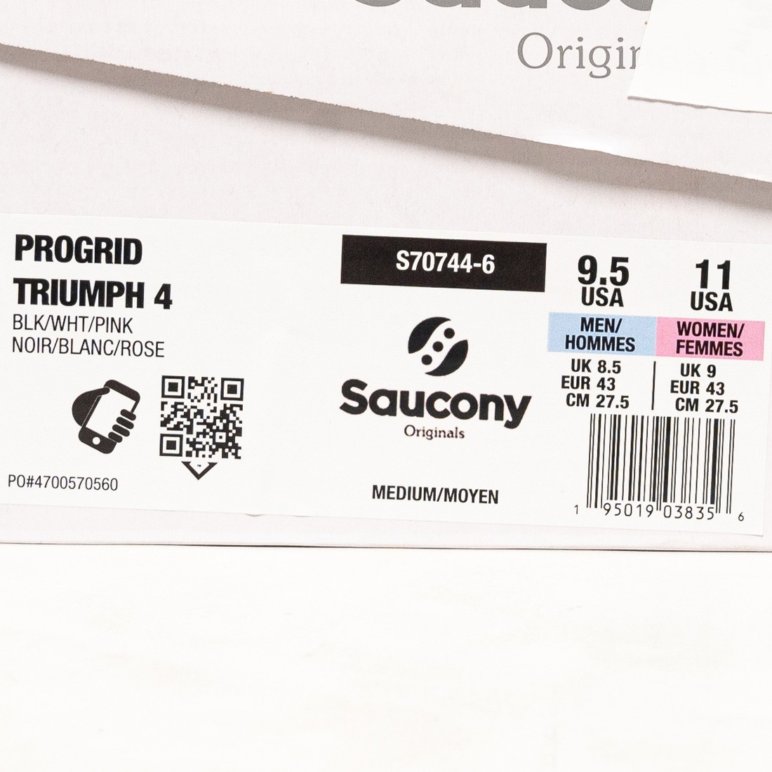 Saucony Men Progrid Triumph 4 black white pink