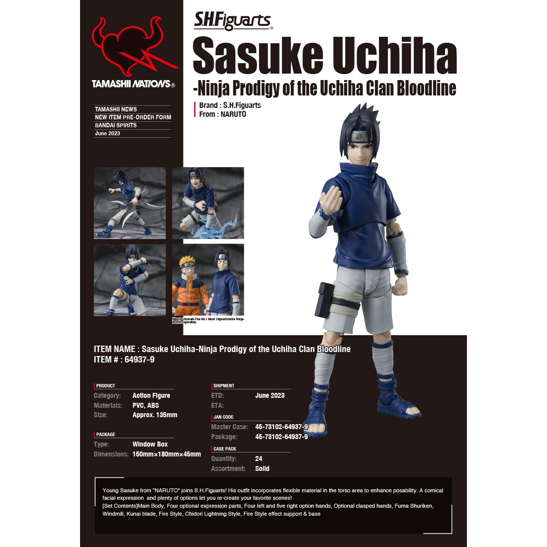 TAMASHII NATIONS Sasuke Uchiha Ninja Prodigy of The Uchiha Clan
