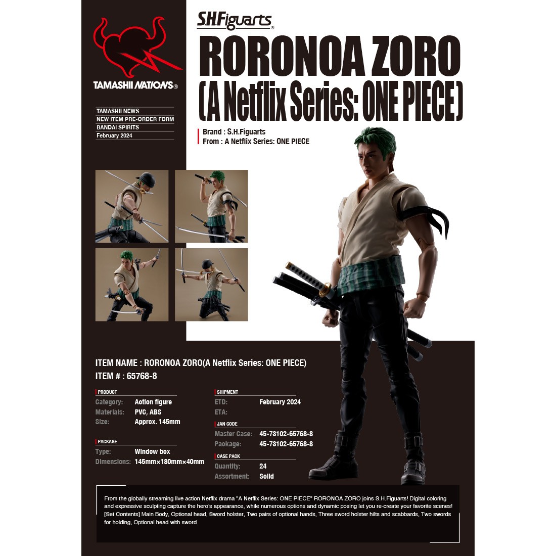 Figurine Roronoa Zoro (A Netflix Series: One Piece) S.H.Figuarts