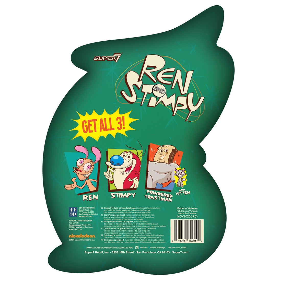 Super7 Ren and Stimpy Ultimates Wave 1 Figure Stimpy beige