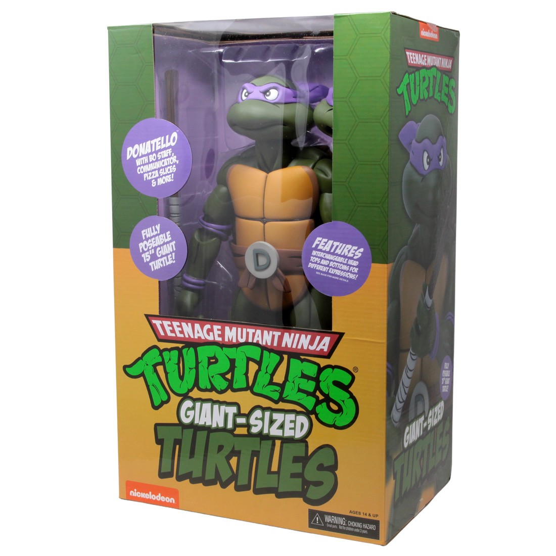 NECA TMNT Teenage Mutant Ninja Turtles Cartoon Giant Size Donatello 1/4  Scale Action Figure (green)