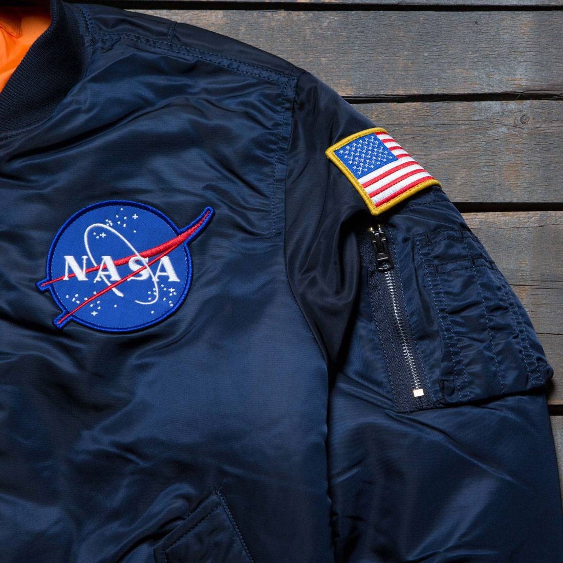 Men Industries Alpha Jacket blue Flight NASA replica MA-1