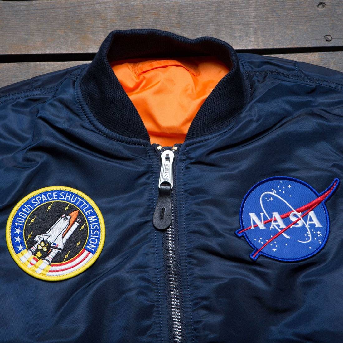 Alpha Industries Men NASA MA-1 Flight Jacket blue replica