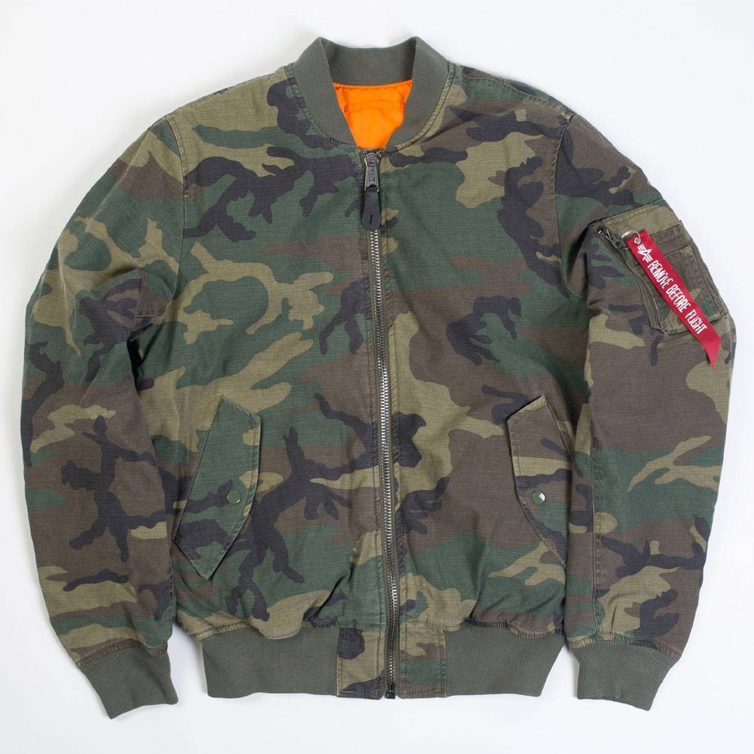 Alpha Industries Men MA-1 CTN Jacket camo woodland camo