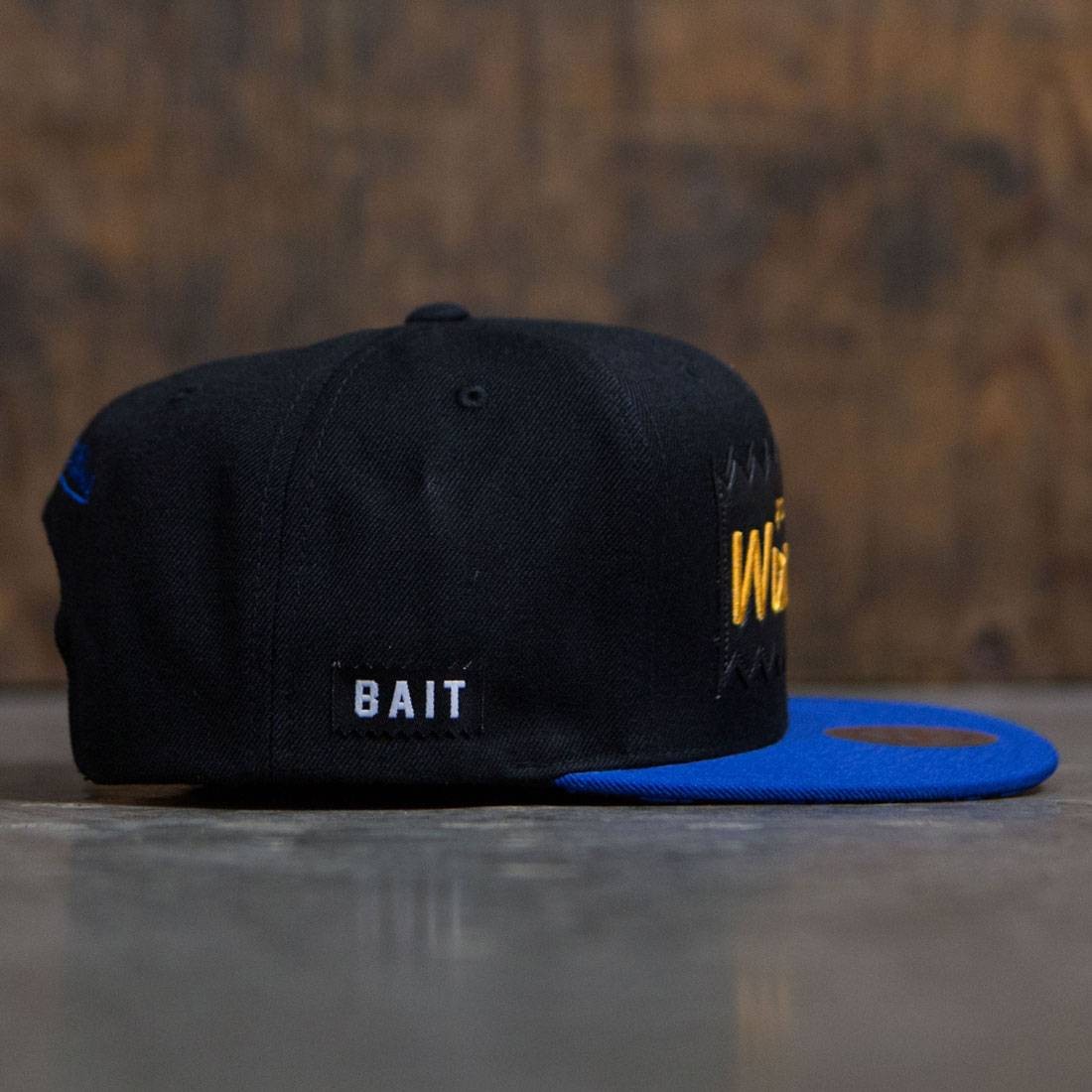 Bait x NBA x Mitchell and Ness Golden State Warriors STA3 Wool Snapback Cap (Black)