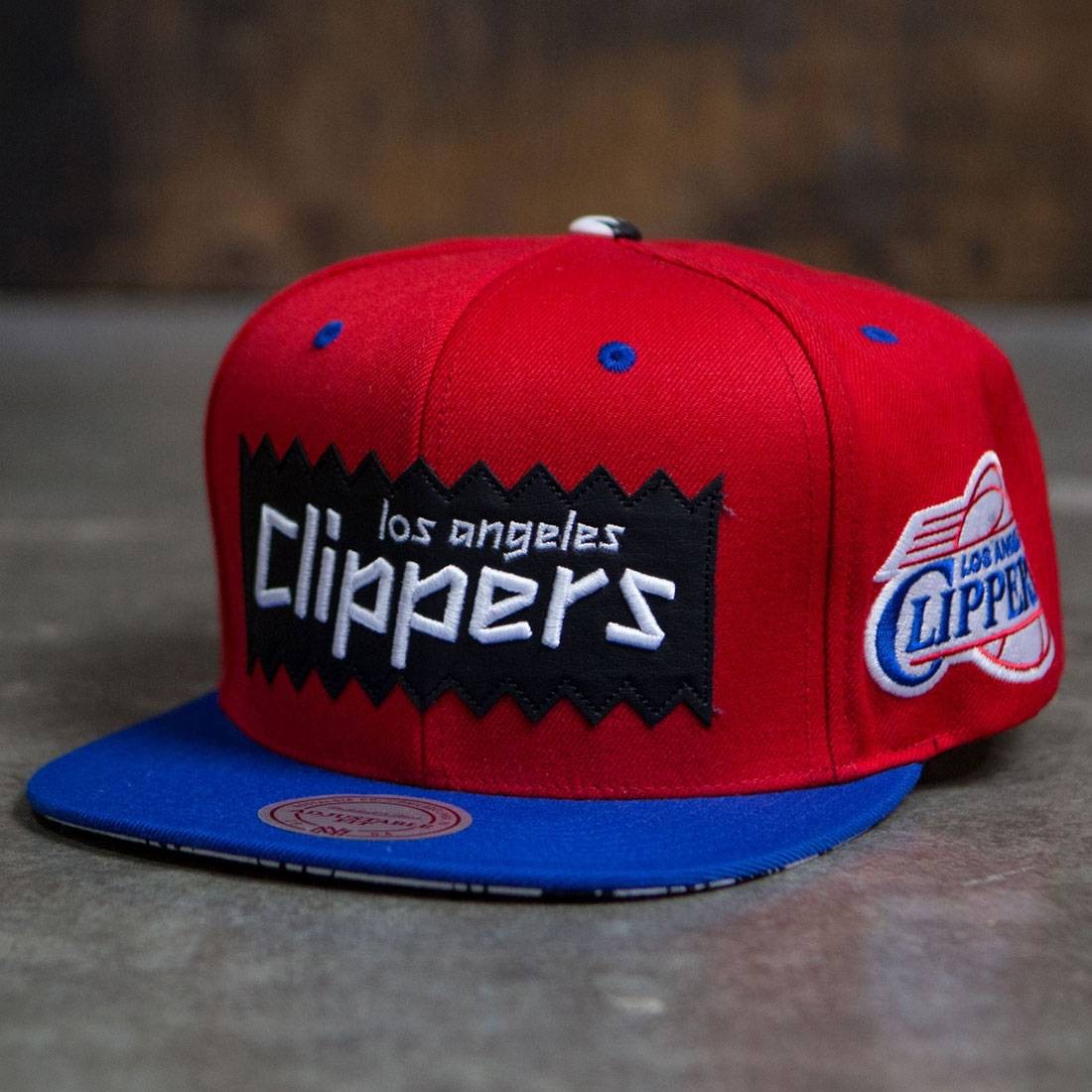 Mitchell & Ness Red, Royal La Clippers Mvp Team Two-tone 2.0 Stretch-snapback  Hat for Men