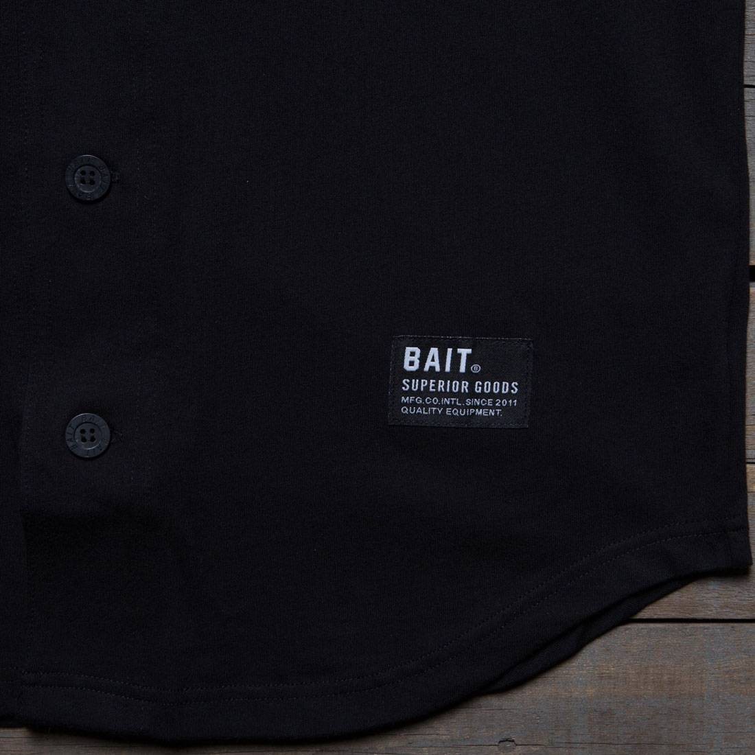 BAIT Men Script Logo Baseball Jersey Shirt black