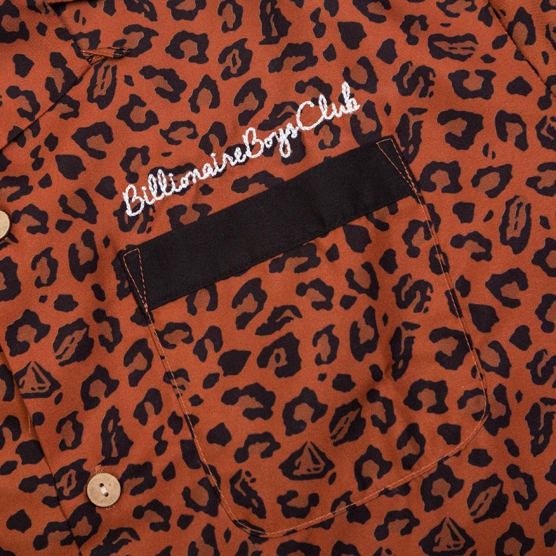 Billionaire Boys Club Men Leone Woven Shirt brown cheetah cinnamon