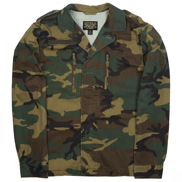 Alpha Industries Men F2 French Field Coat camo woodland camo