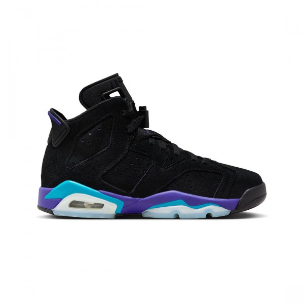 jordan big kids air jordan 6 retro black bright concord aquatone