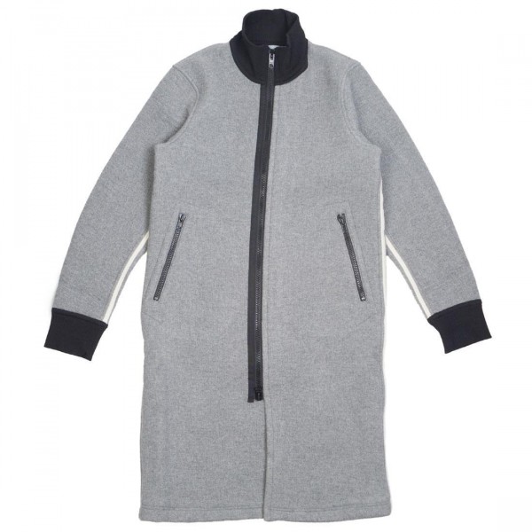 Adidas Y-3 Men Spacer Wool Coat gray grey heather off white black