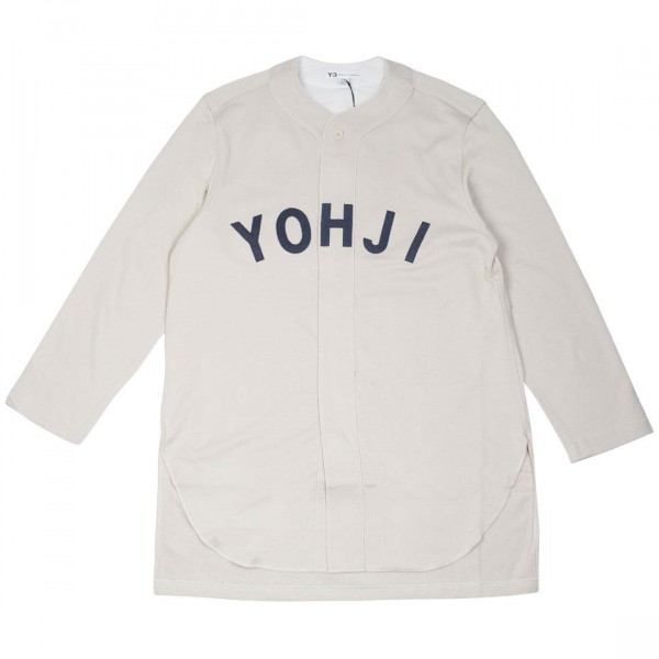 Adidas Y 3 Men FT Yohji Letters Baseball Shirt beige ecru legend ink