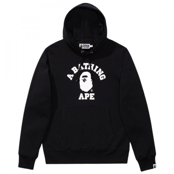 A Bathing Ape Men College Pullover Hoodie black