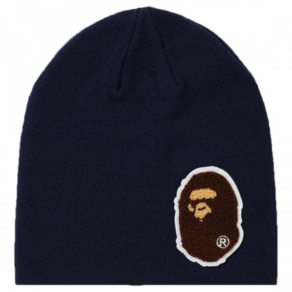 A Bathing Ape Big Ape Head Knit Cap navy
