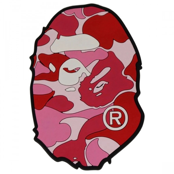 A Bathing Ape ABC Camo Ape Head Rubber Coaster pink