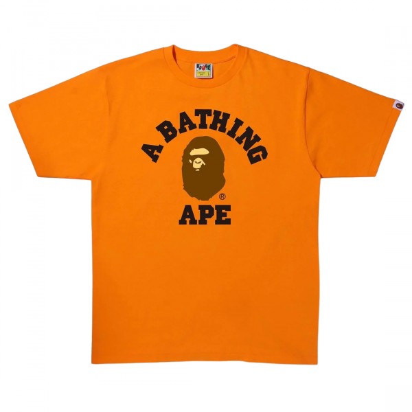 A Bathing Ape Men College Tee orange