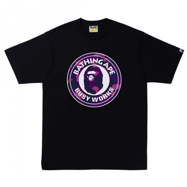 A Bathing Ape Men Color Camo A Busy Works Tee black purple