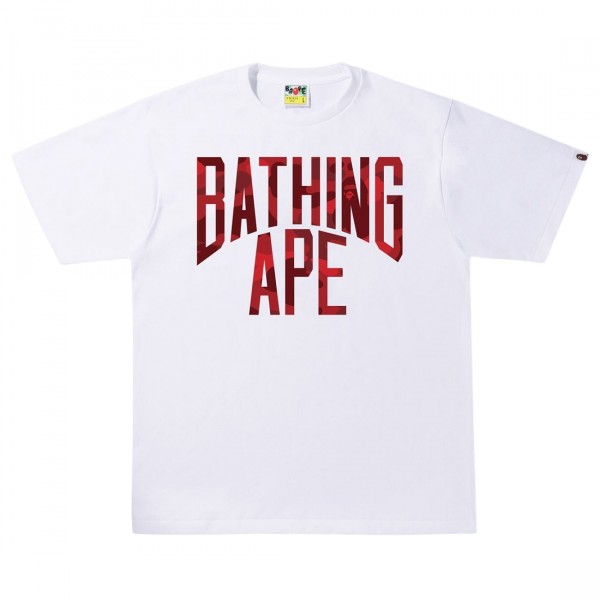 A Bathing Ape Men Color Camo A NYC Logo Tee white red