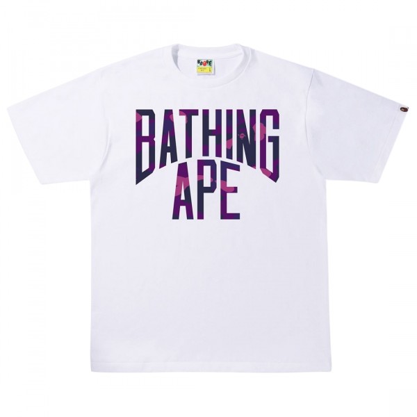 A Bathing Ape Men Color Camo A NYC Logo Tee white purple