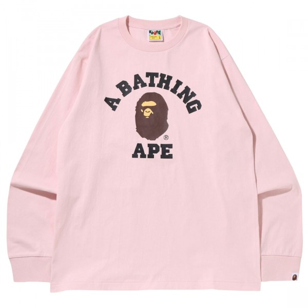 送料無料 内祝い A pink Tee Sleeve Long College Men Ape Bathing トップス