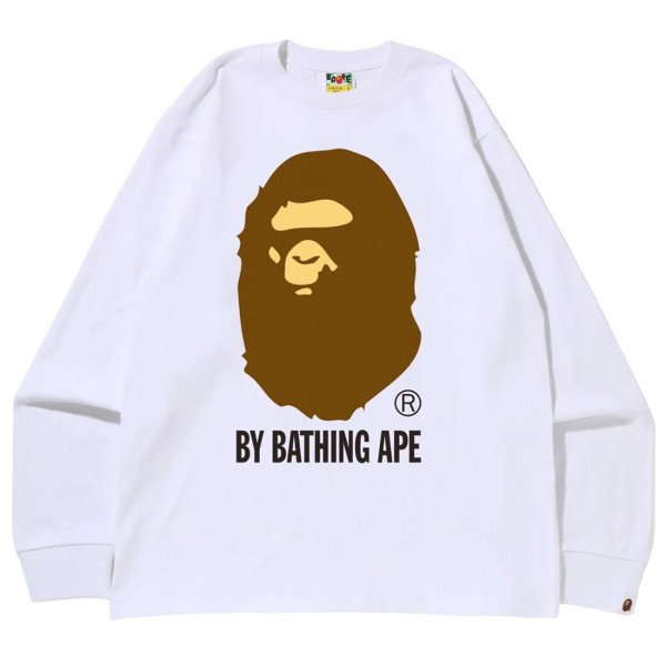 A BATHING APE 長袖カットソー ホワイト　エイプ　ロンT A BATHING APE 長袖カットソー ホワイト エイプ ロンT A BATHING APE