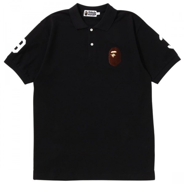 A Bathing Ape Men Large Ape Head Polo black