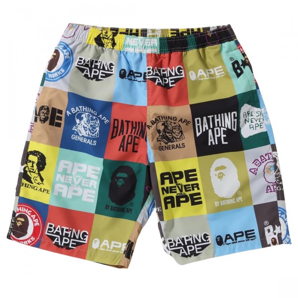 A Bathing Ape Men Bape Classic Logo Beach Shorts (multi)