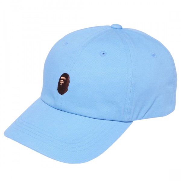 A Bathing Ape Ape Head One Point Panel Cap blue sax
