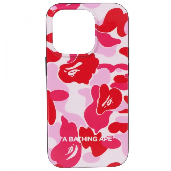 A Bathing Ape ABC Camo iPhone 14 Pro Case pink