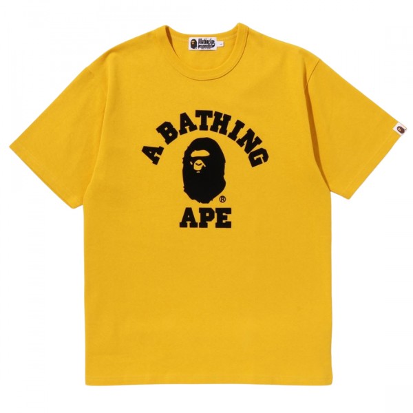 A BATHING APE イエローTシャツ M A Bathing Ape Men College Heavy Weight Tee yellow