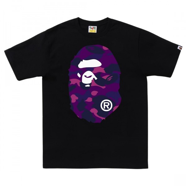 A BATHING APE CAMO BIG APE HEAD リフレクター A Bathing Ape Men Color Camo Big Ape Head Tee black purple