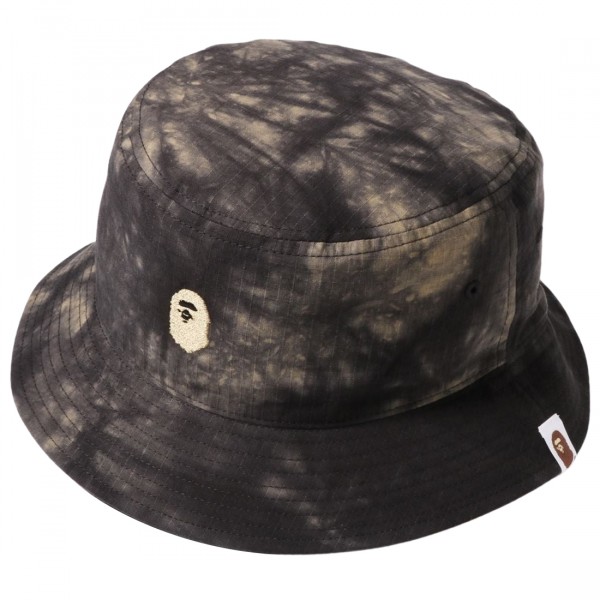 【期間限定セール】 APE ONE POINT FUR BUCKET HAT A Bathing Ape Tie Dye One Point Bucket Hat black