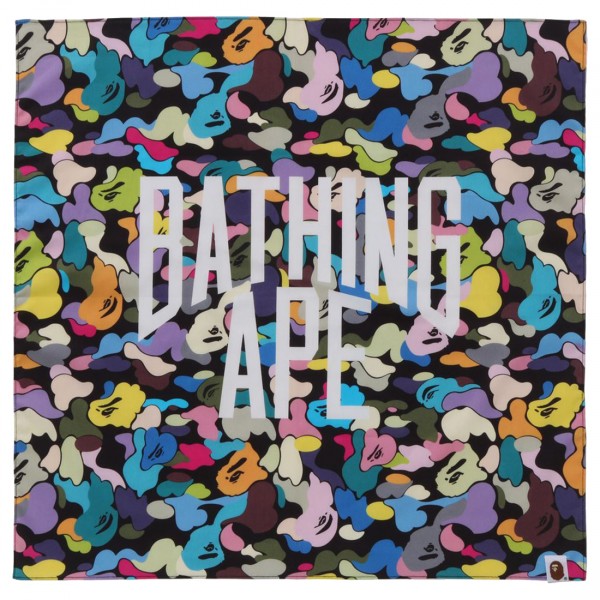 A Bathing Ape Multi Camo NYC Logo Bandana black
