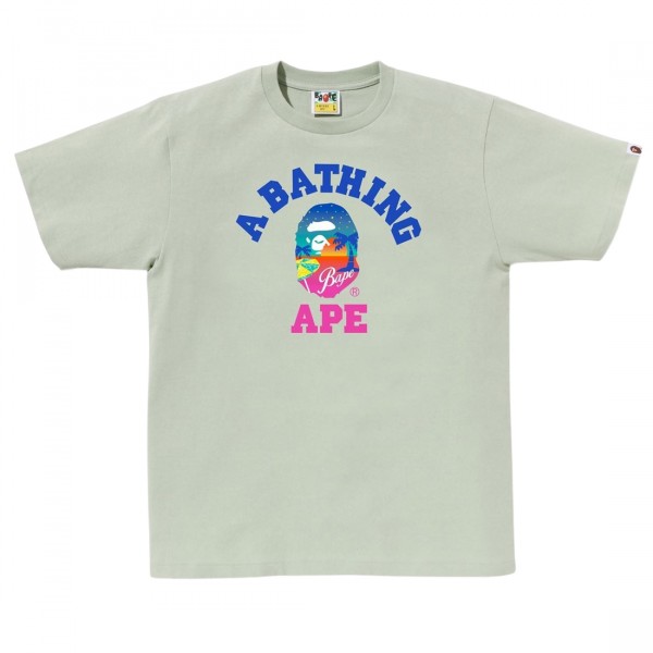 他の人はこちらも検索 A Bathing green Tee Beach Sunset Bape Men Ape トップス