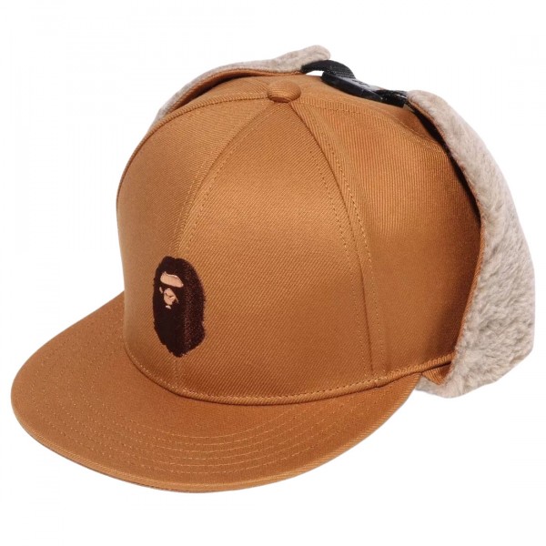 A Bathing Ape Ape Head Earmuffs Cap brown
