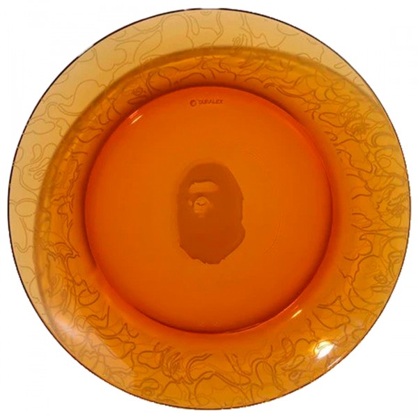 A Bathing Ape Neon Camo Glass Plate orange